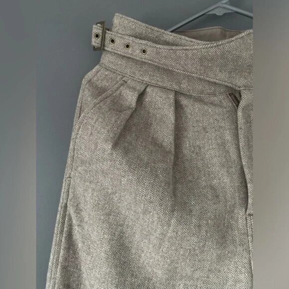 Banana Republic Wool Seafarer Explorer Pants Herringbone Beige - Picture 3 of 15